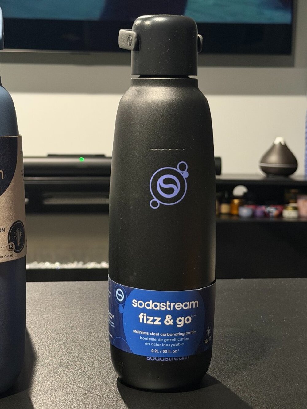 SodaStream Fizz & Go Insulated Stainless Steel Carbonating Bottle in black